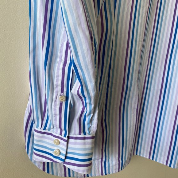 Ted Baker White Striped Button-Down Dress Shirt - Picture 12 of 13